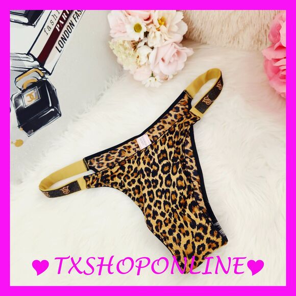 💗👙Victoria's Secret Animal Print VS Bling Logo Thong Panty 👙💗 - Picture 3 of 5